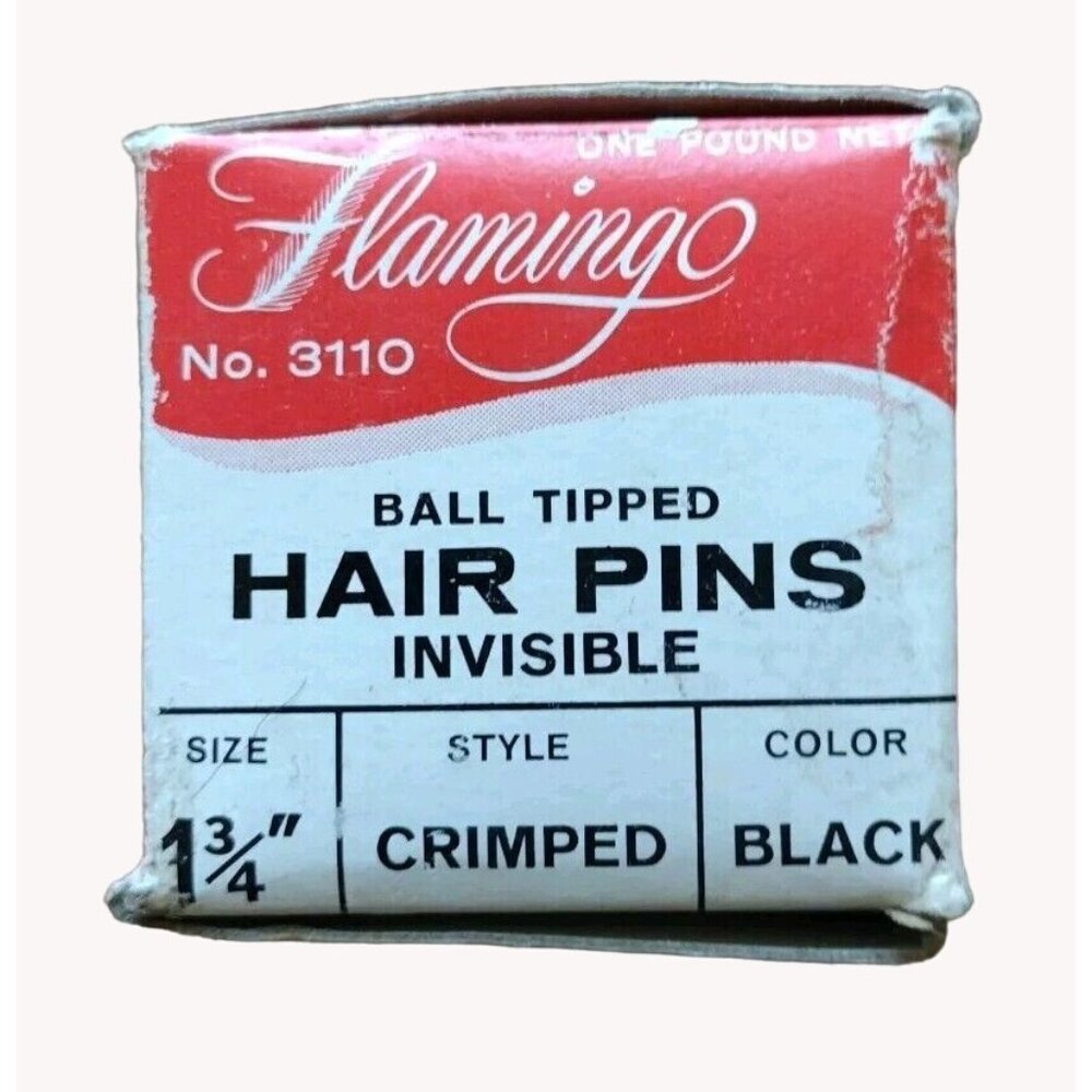 Vintage Flamingo Hair Pins Ball Tipped Crimped No 3110